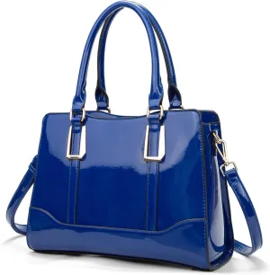 LJOSEIND Shiny Patent Leather Handbags Shoulder Bags Fashion Satchel Purses Top Handle Bags for Women