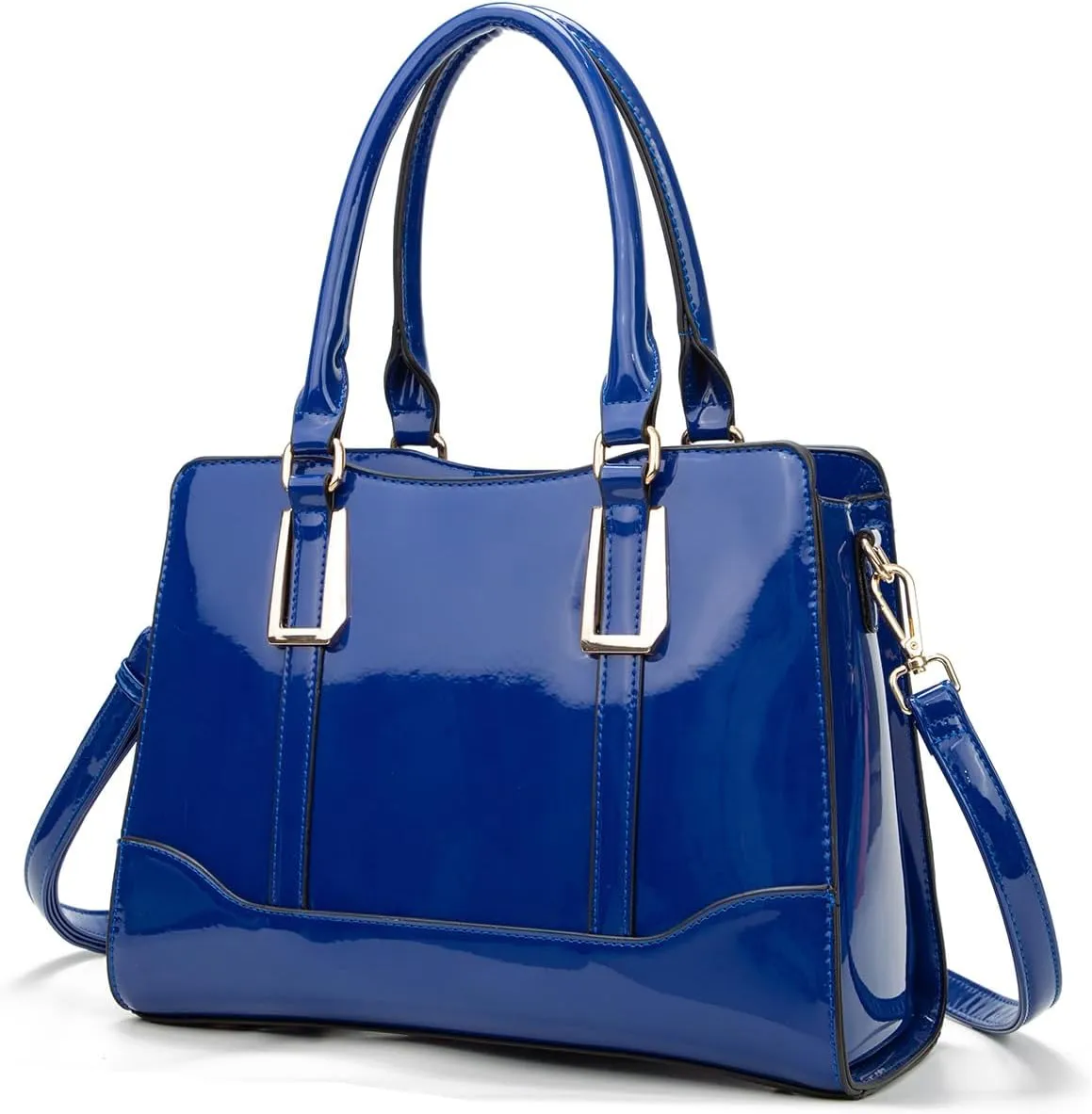 LJOSEIND Shiny Patent Leather Handbags Shoulder Bags Fashion Satchel Purses Top Handle Bags for Women