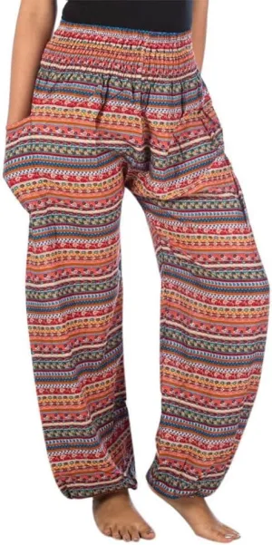LOFBAZ Harem Pants for Women S-4XL Plus Hippie Yoga Floral Boho Lounge Clothing