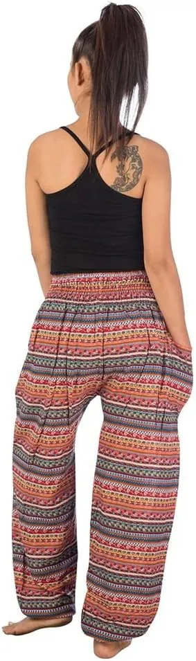 LOFBAZ Harem Pants for Women S-4XL Plus Hippie Yoga Floral Boho Lounge Clothing