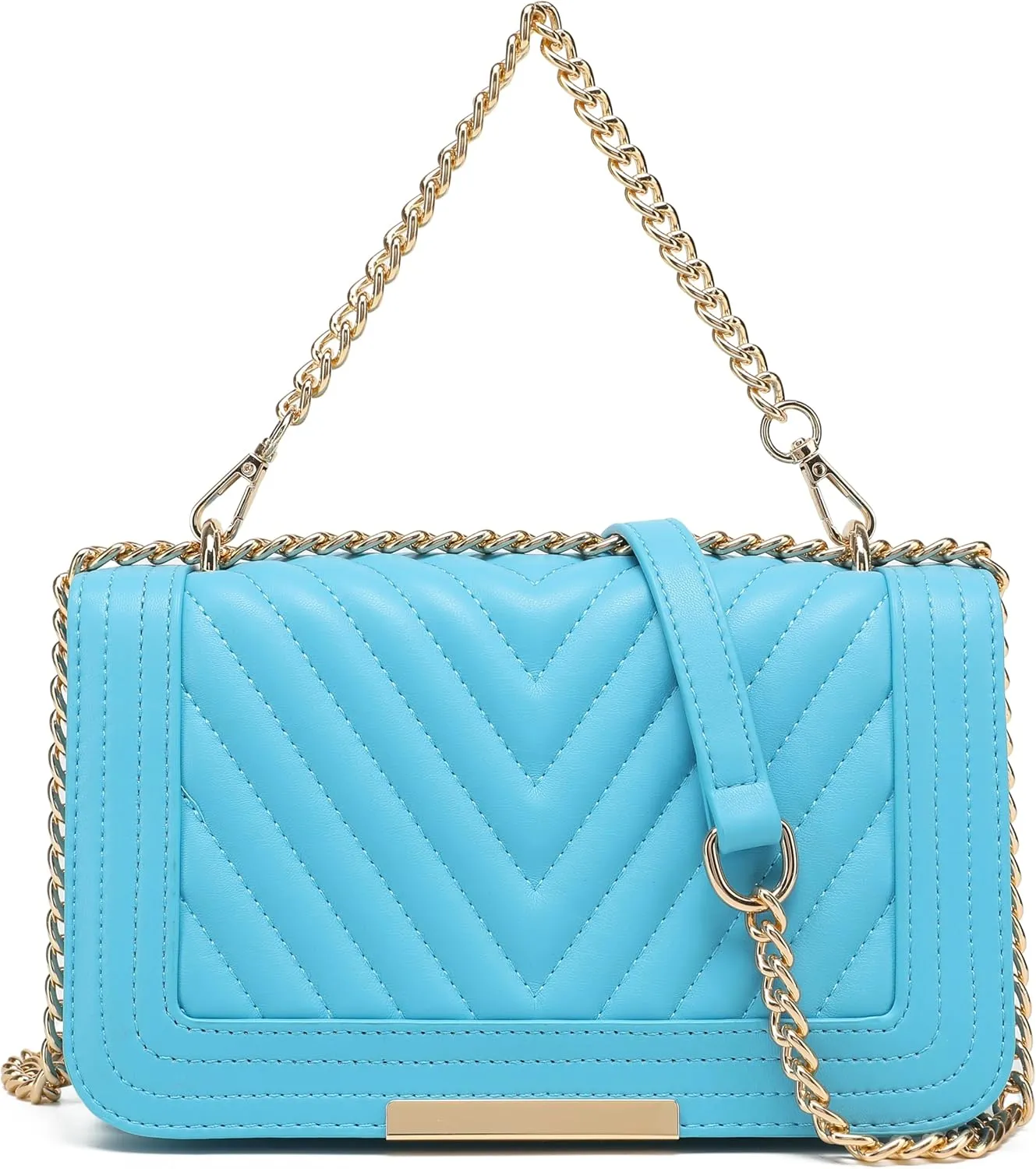 lola mae Crossbody Bags for Women Fashion Quilted Shoulder purse with Convertible Chain Strap Classic Satchel Handbag