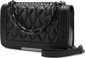 lola mae Crossbody Bags for Women Fashion Quilted Shoulder purse with Convertible Chain Strap Classic Satchel Handbag