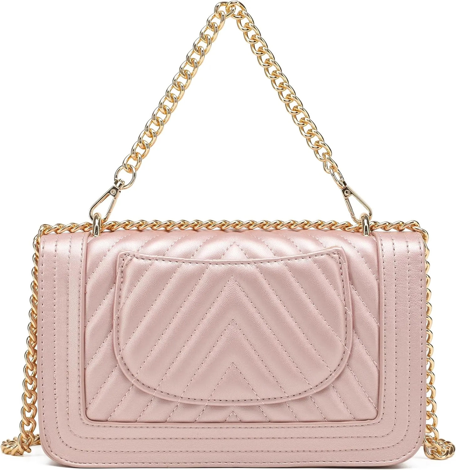 lola mae Crossbody Bags for Women Fashion Quilted Shoulder purse with Convertible Chain Strap Classic Satchel Handbag