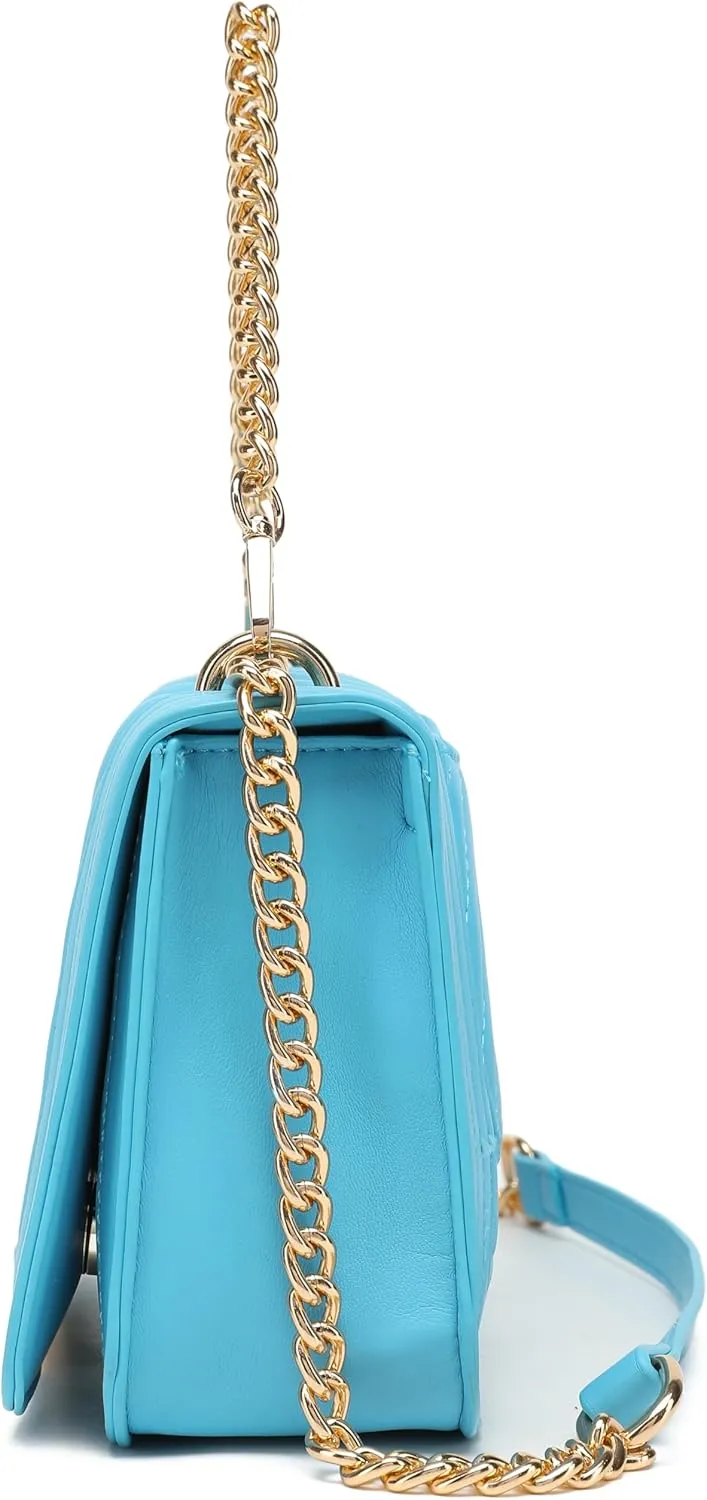 lola mae Crossbody Bags for Women Fashion Quilted Shoulder purse with Convertible Chain Strap Classic Satchel Handbag