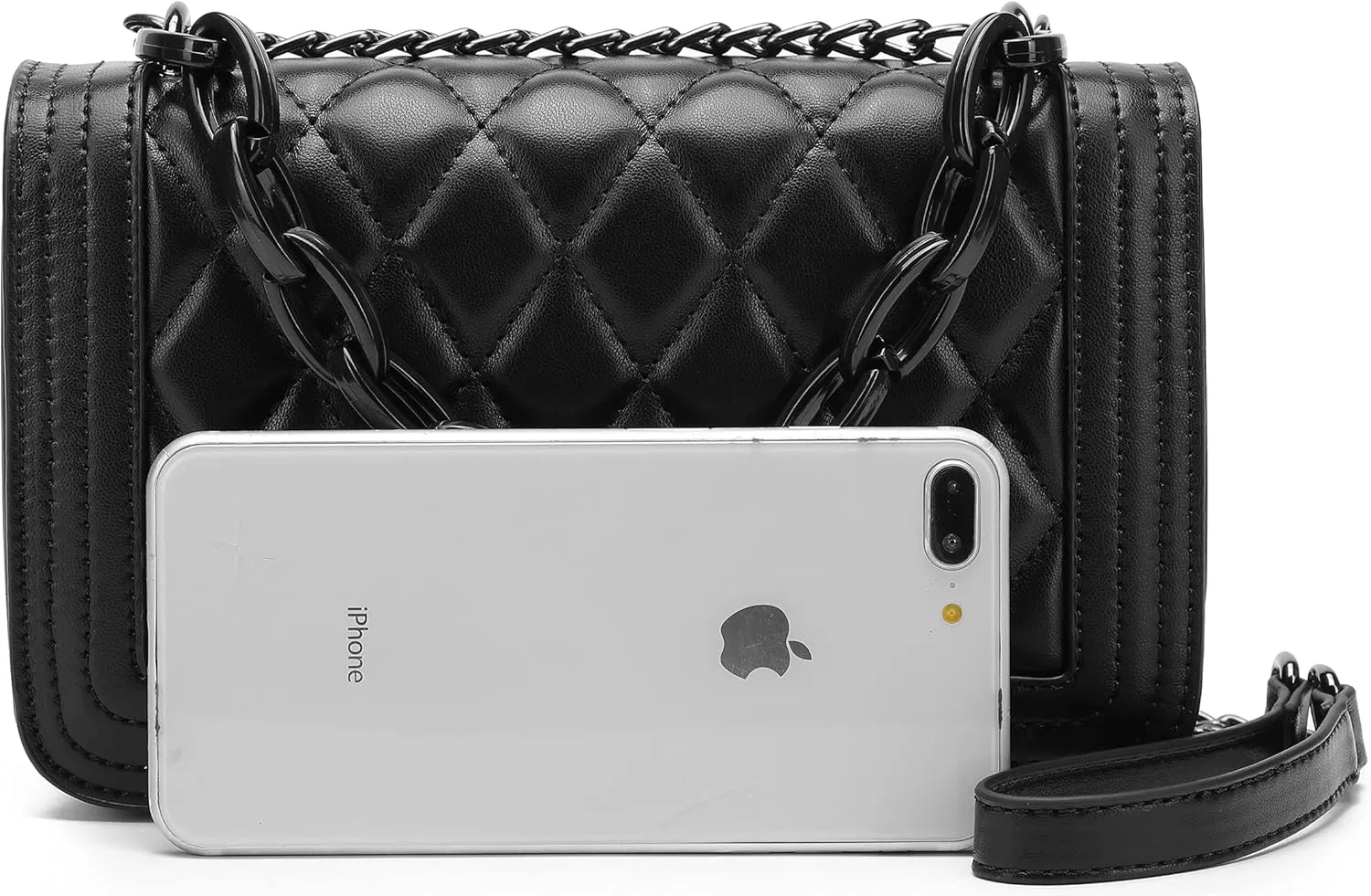 lola mae Crossbody Bags for Women Fashion Quilted Shoulder purse with Convertible Chain Strap Classic Satchel Handbag