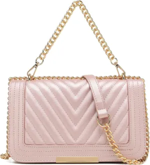 lola mae Crossbody Bags for Women Fashion Quilted Shoulder purse with Convertible Chain Strap Classic Satchel Handbag