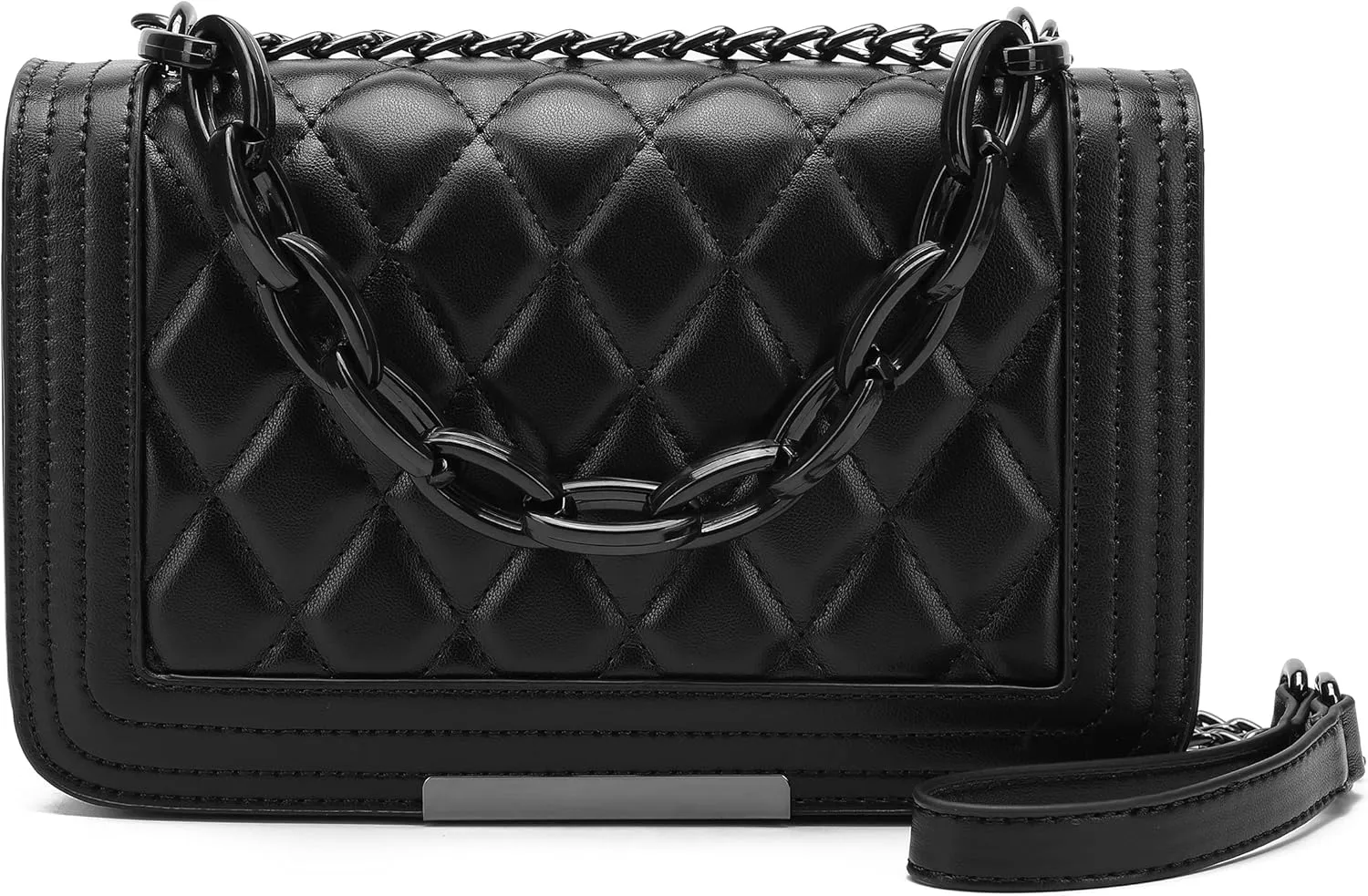 lola mae Crossbody Bags for Women Fashion Quilted Shoulder purse with Convertible Chain Strap Classic Satchel Handbag