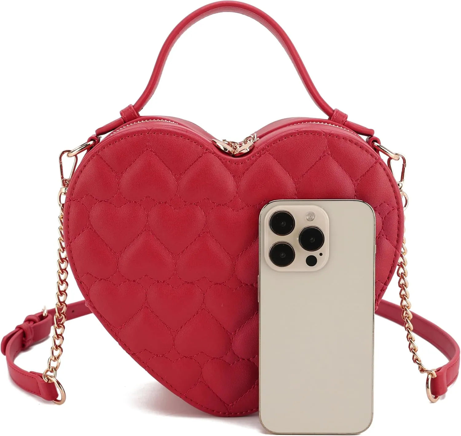 lola mae Heart Shape Satchel Crossbody Purse for women Zip Around Shoulder Bag