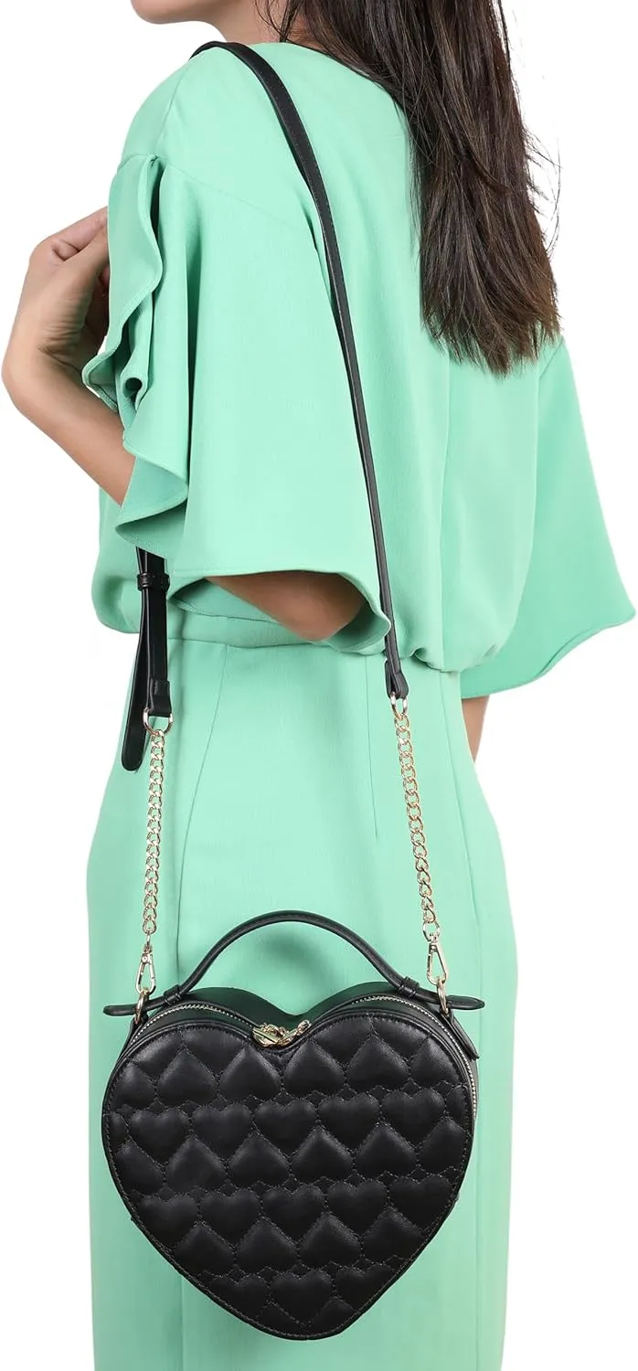 lola mae Heart Shape Satchel Crossbody Purse for women Zip Around Shoulder Bag