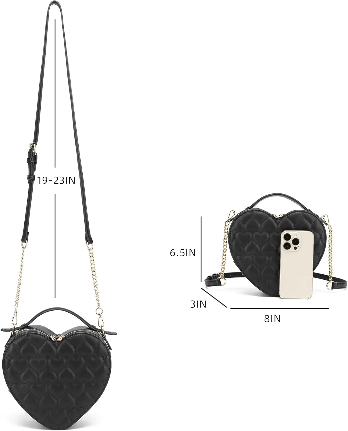 lola mae Heart Shape Satchel Crossbody Purse for women Zip Around Shoulder Bag