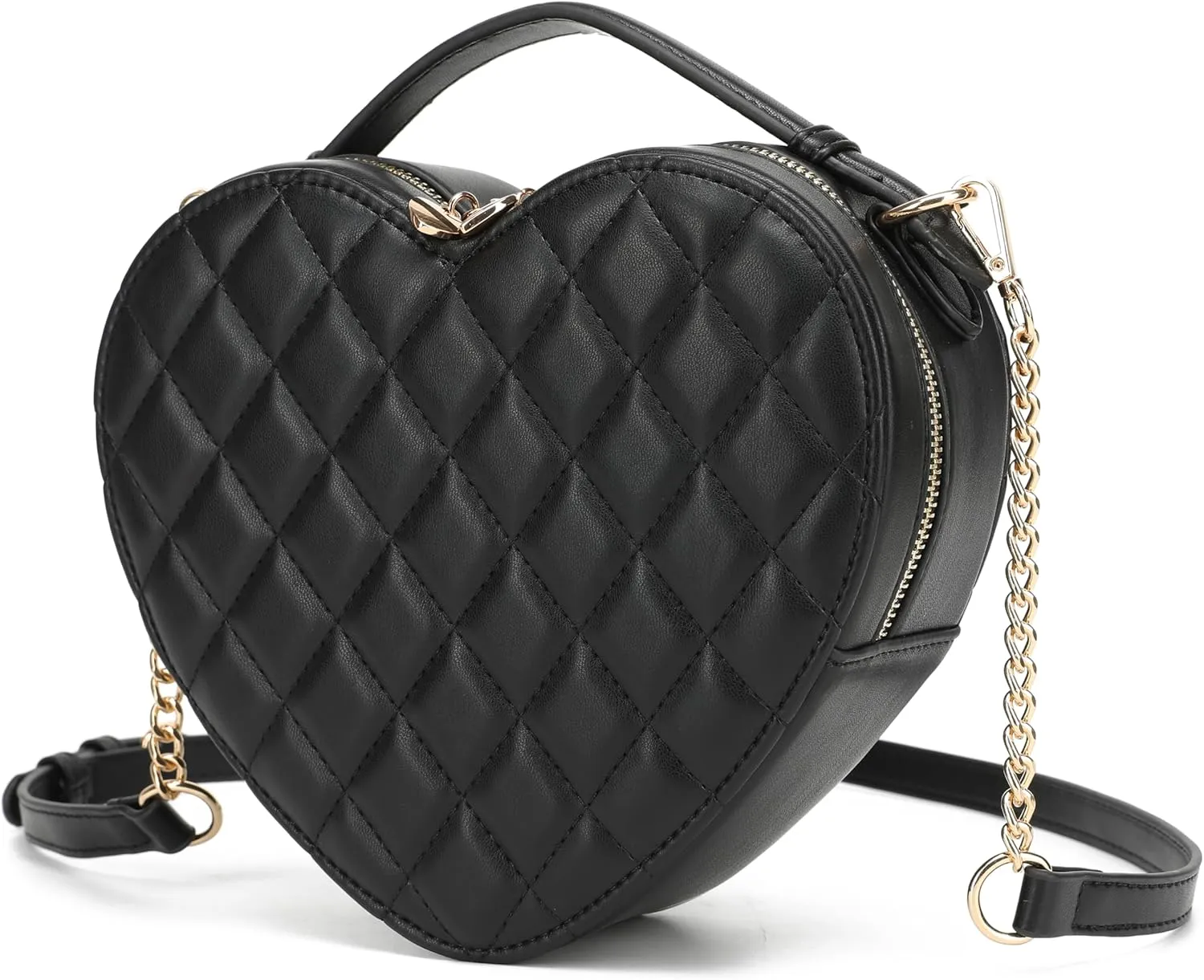 lola mae Heart Shape Satchel Crossbody Purse for women Zip Around Shoulder Bag