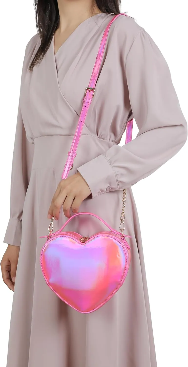 lola mae Heart Shape Satchel Crossbody Purse for women Zip Around Shoulder Bag