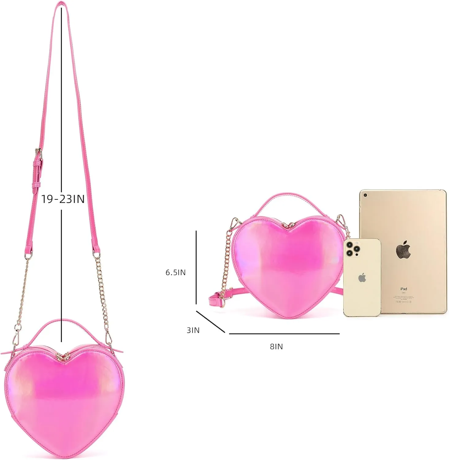 lola mae Heart Shape Satchel Crossbody Purse for women Zip Around Shoulder Bag