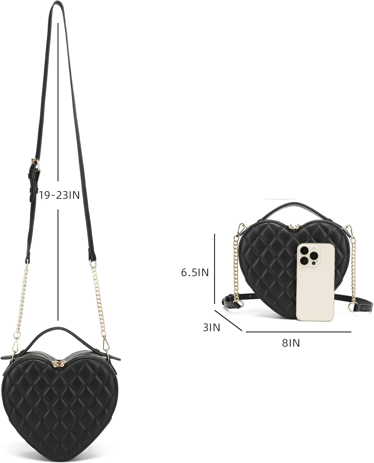 lola mae Heart Shape Satchel Crossbody Purse for women Zip Around Shoulder Bag