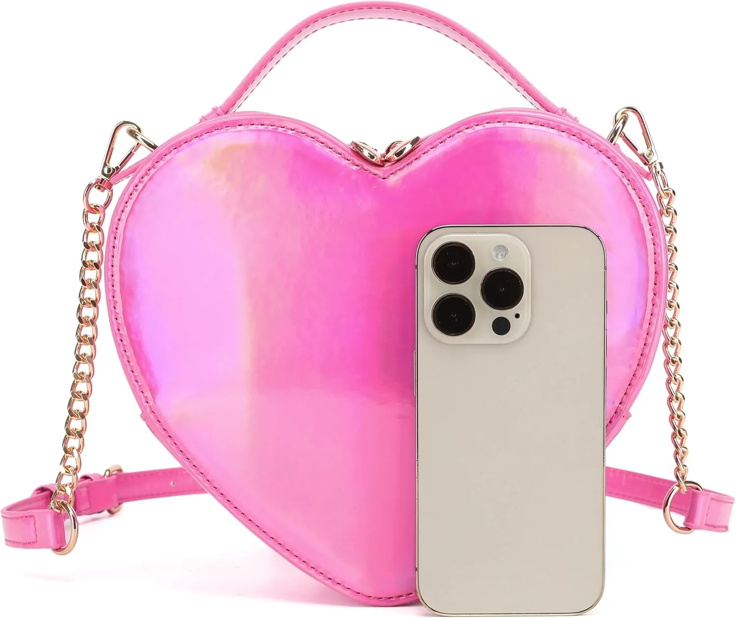 lola mae Heart Shape Satchel Crossbody Purse for women Zip Around Shoulder Bag