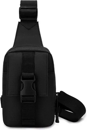 Long Keeper Small Sling Bag Crossbody Bag Men Lightweight Chest Backpack Shoulder Bags for Hiking Cycling Traveling Running (Black)