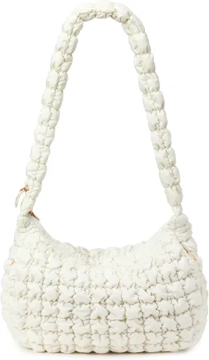 Long Shoulder Strap Puffer Bag, Adjustable Strap Crossbody Bubble Hobo Bags for Women