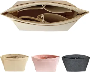 Longchamp Le Pliage Handbag Organizer - Felt Insert with Pockets for Women, Beige