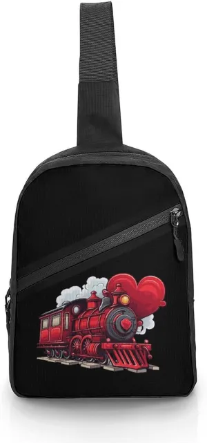 Love Train Sling Bag for Men Women Lightweight Crossbody Backpack Shoulder Bag for Sports And Outdoor