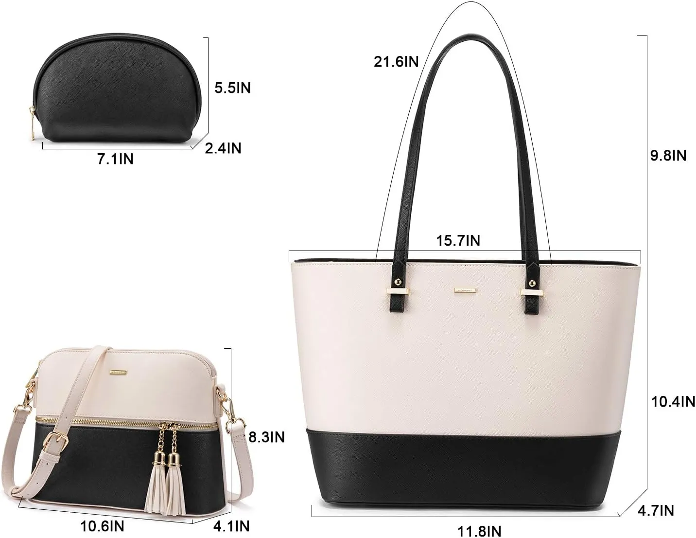 LOVEVOOK Handbags for Women Shoulder Bags Tote Satchel Hobo 3pcs Purse Set