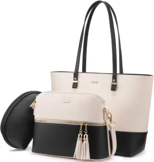 LOVEVOOK Handbags for Women Shoulder Bags Tote Satchel Hobo 3pcs Purse Set