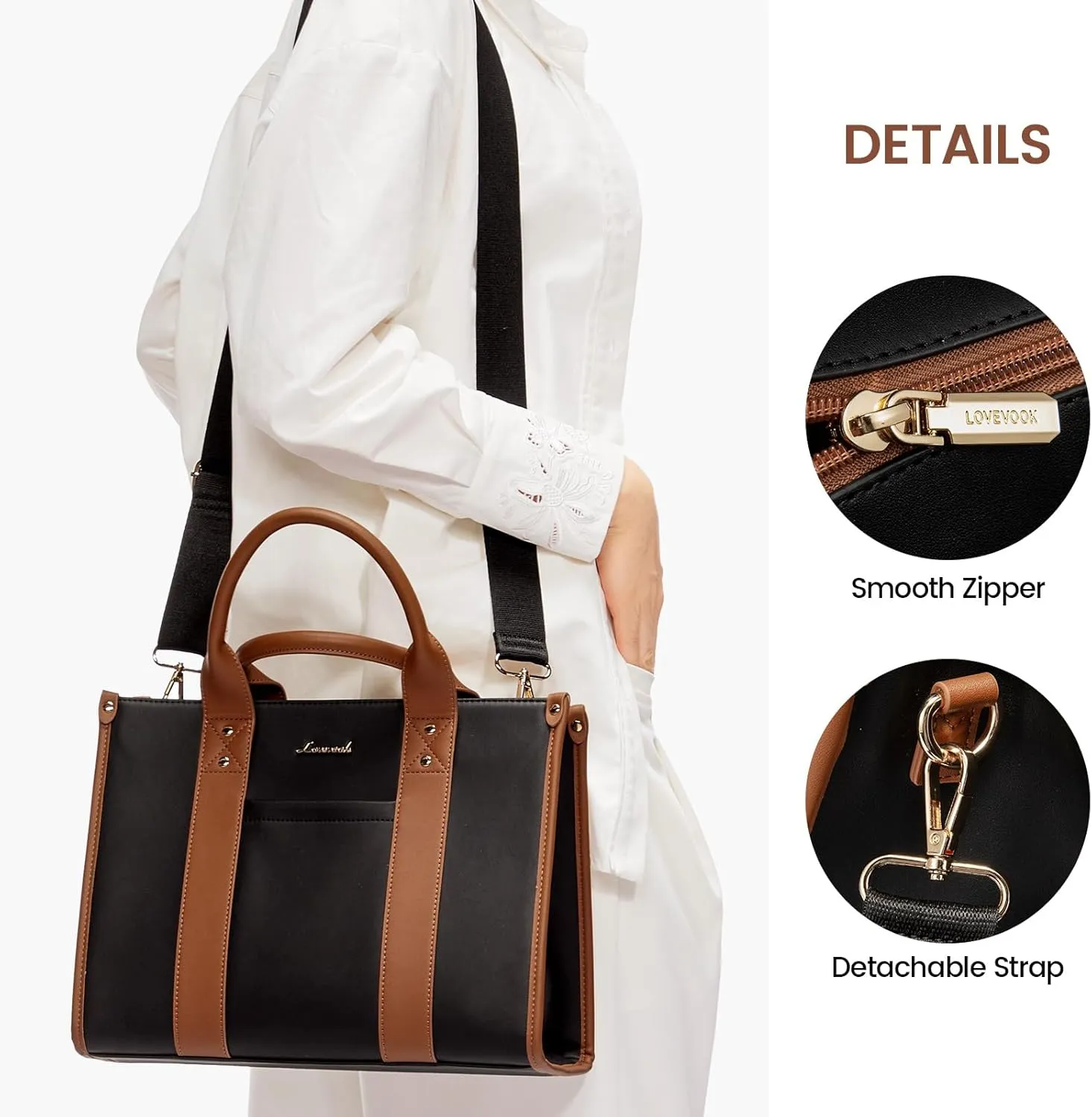LOVEVOOK Purse for Women Leather Tote Bag Purse and Handbags, Satchel Shoulder Crossbody Top Handle Bags with Zipper
