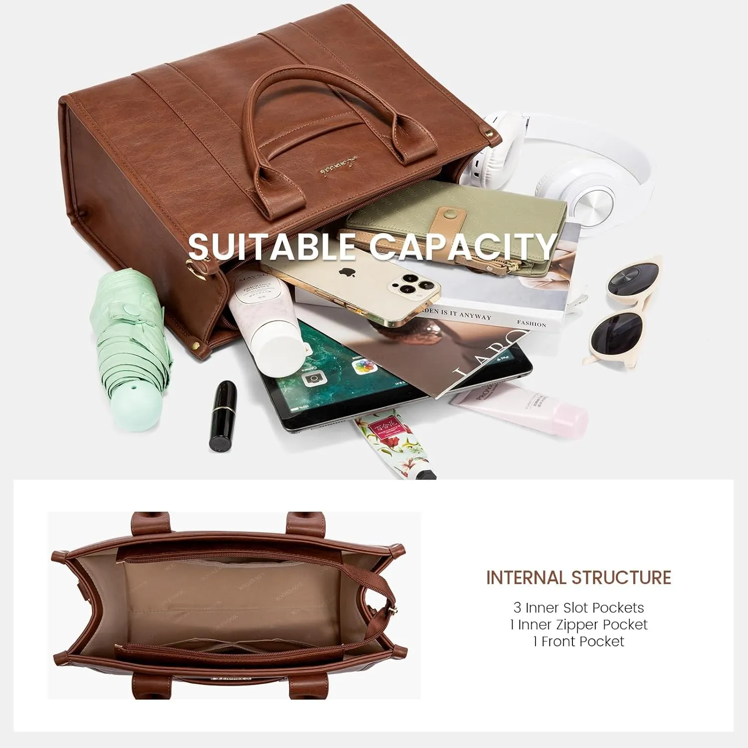 LOVEVOOK Purse for Women Leather Tote Bag Purse and Handbags, Satchel Shoulder Crossbody Top Handle Bags with Zipper