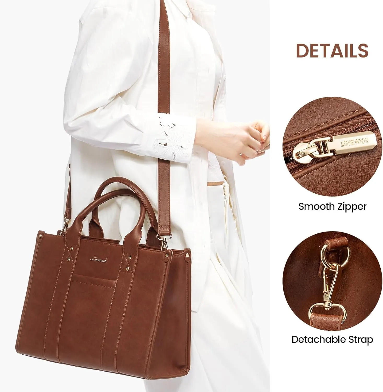 LOVEVOOK Purse for Women Leather Tote Bag Purse and Handbags, Satchel Shoulder Crossbody Top Handle Bags with Zipper