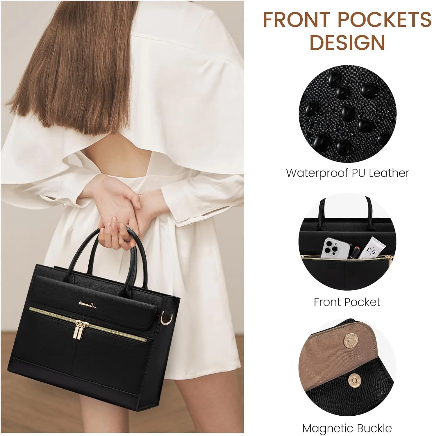 LOVEVOOK Purses and Handbags for Women,Leather Shoulder Bag Black Purse Tote,Satchel Crossbody Bags Top Handle for Ladies