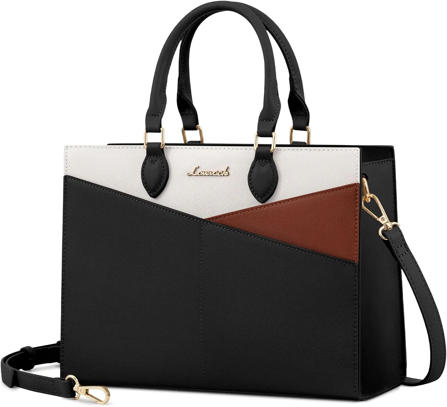 LOVEVOOK Purses for Women,Satchel Handbags Tote Bag, Black Pu Leather Shoulder Crossbody Top Handle Purse with Zipper