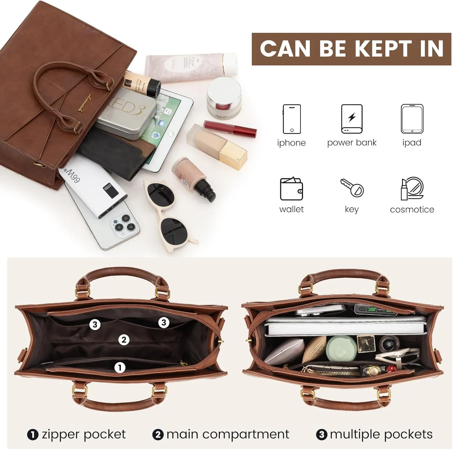 LOVEVOOK Purses for Women,Satchel Handbags Tote Bag, Black Pu Leather Shoulder Crossbody Top Handle Purse with Zipper