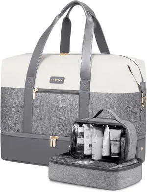 LOVEVOOK Weekender Bag, Large Travel Duffel Bag for Women with 2 Packing Cubes, Carry on Overnight Bag with Shoe Compartment, Mom Hospital Bags for Labor and Delivery