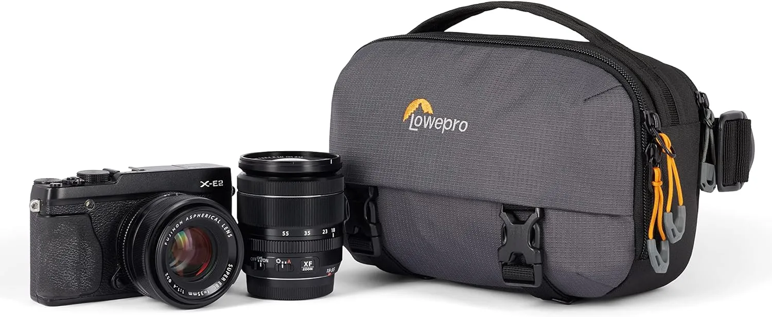 Lowepro Trekker Lite Hp 100, Compact Camera Backpack with Tablet Pocket, Camera Bag for Crop-Sensor Mirrorless, Ultracinch Compression System, Grey
