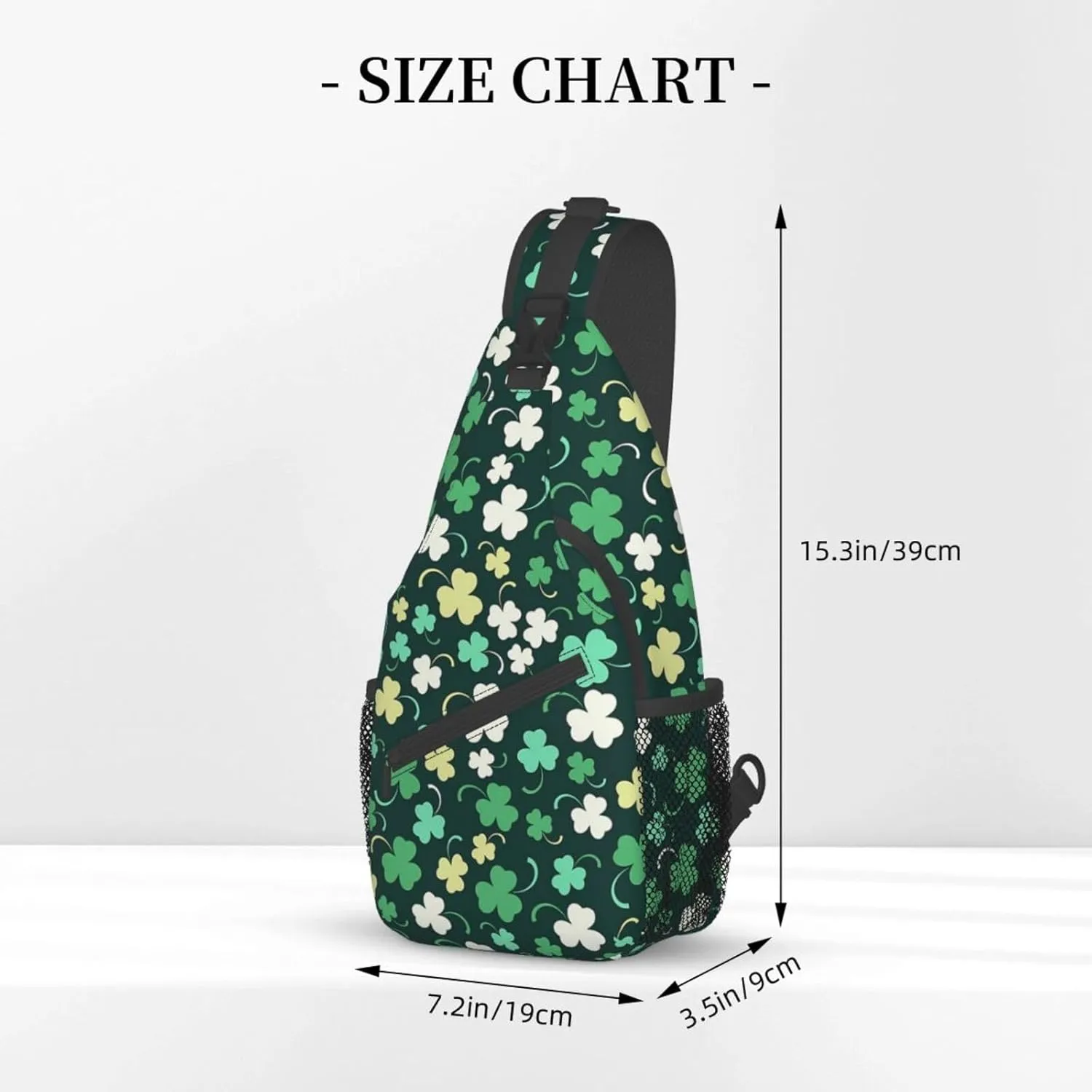 Lucky Shamrocks St. Patrick's Day Crossbody Sling Backpack Travel Daypack For Men Women Shoulder Bag