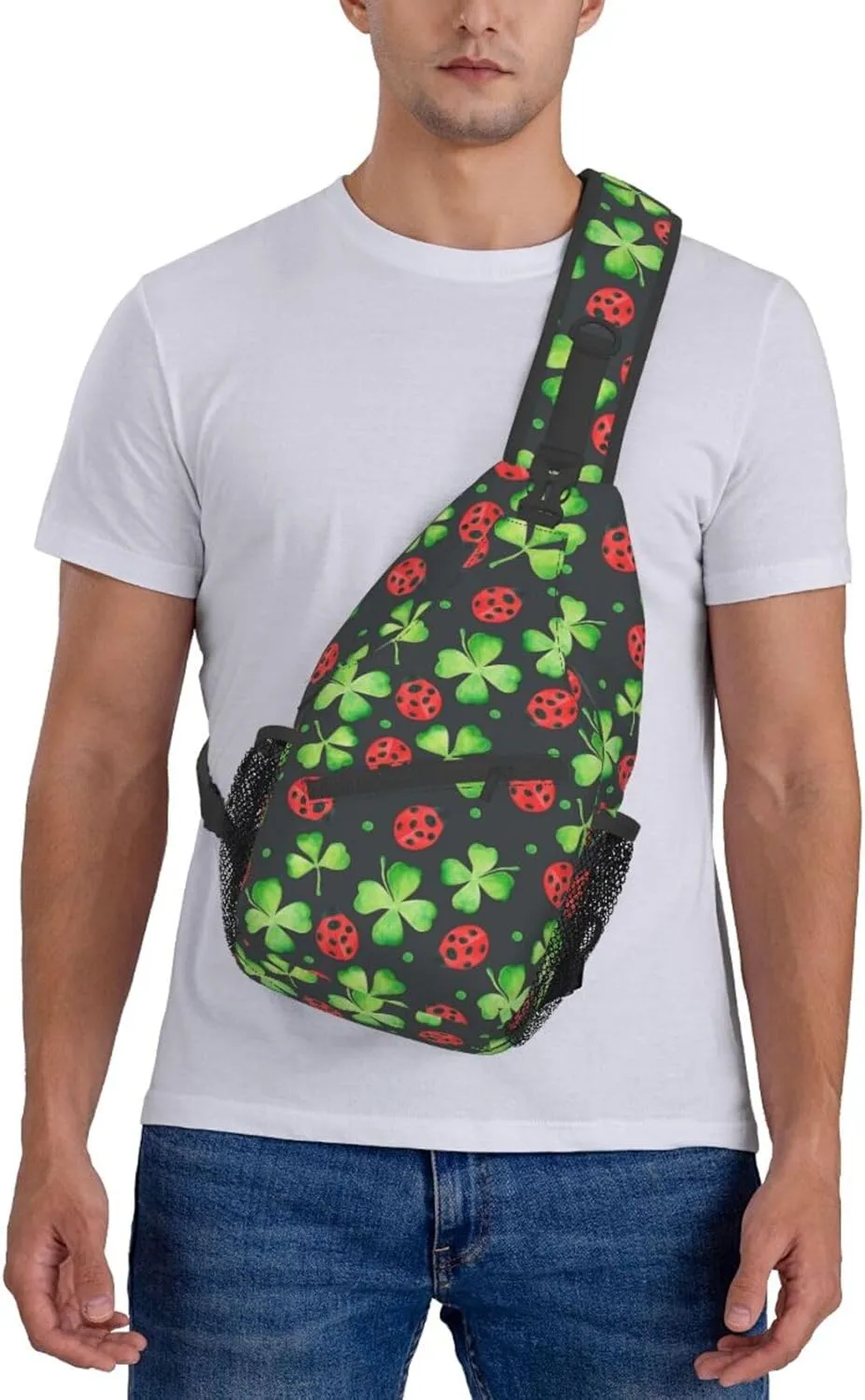 Lucky Shamrocks St. Patrick's Day Crossbody Sling Backpack Travel Daypack For Men Women Shoulder Bag