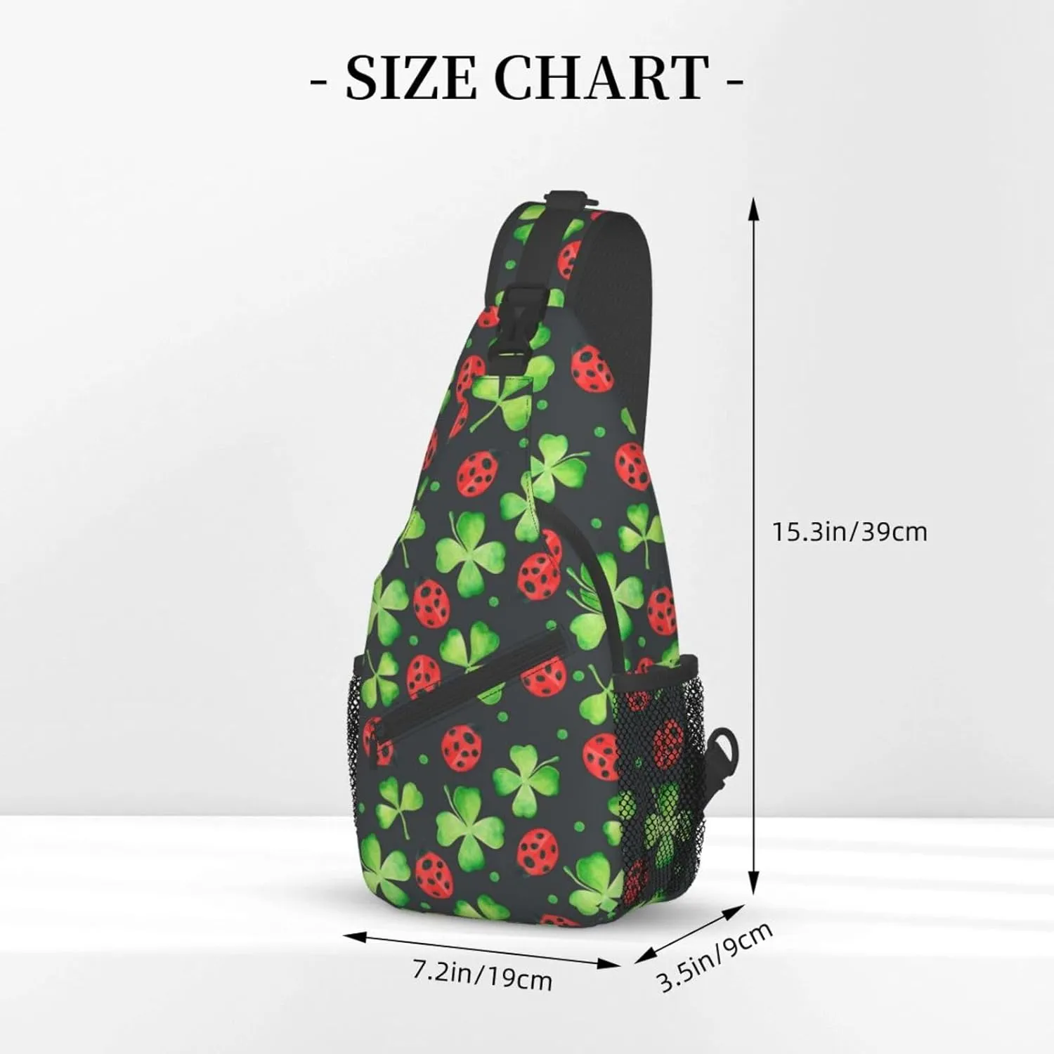 Lucky Shamrocks St. Patrick's Day Crossbody Sling Backpack Travel Daypack For Men Women Shoulder Bag