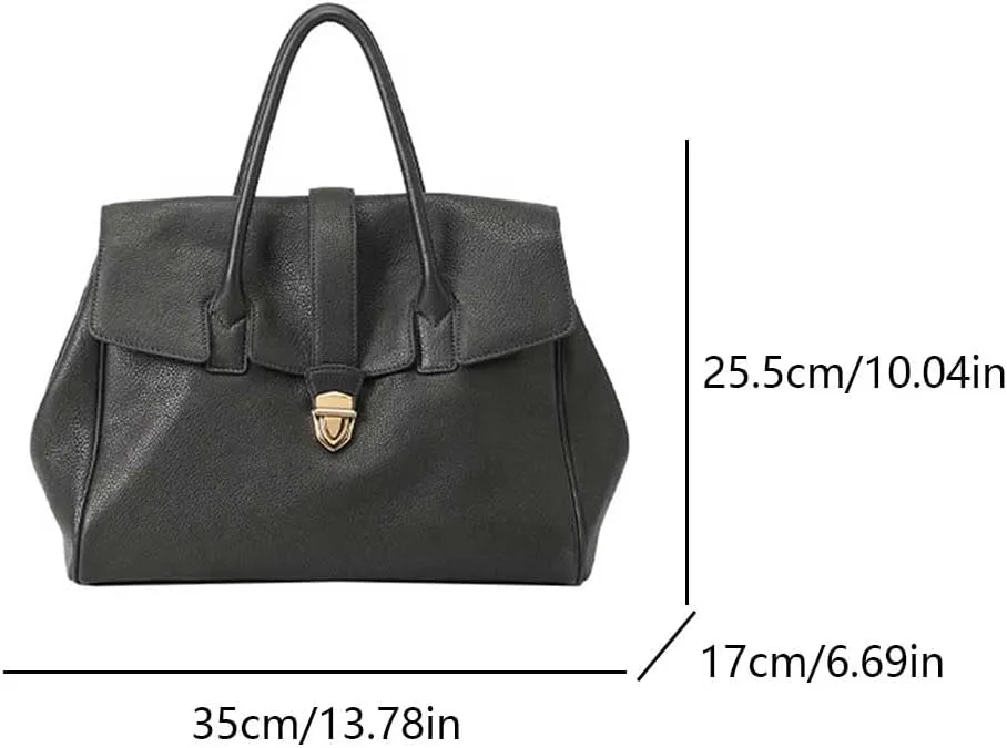 Lushandy Genuine Leather Tote Bag for Women, Luxury Top-Handle Handbag Designer Satchel Bag Large Work Tote Bag Purse