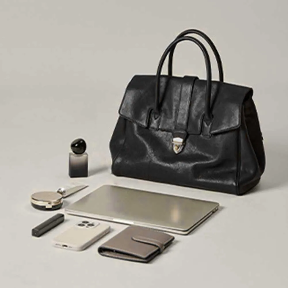 Lushandy Genuine Leather Tote Bag for Women, Luxury Top-Handle Handbag Designer Satchel Bag Large Work Tote Bag Purse