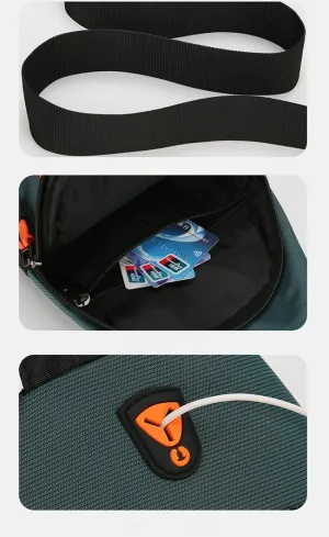 LUTFI Sling Bag Sling Backpack Crossbody Bag Chest Bag Shoulder Bag Men Fashion Waterproof Convertible Lightweight Daypack Casual Travel Hiking Outdoor Sports (Black)