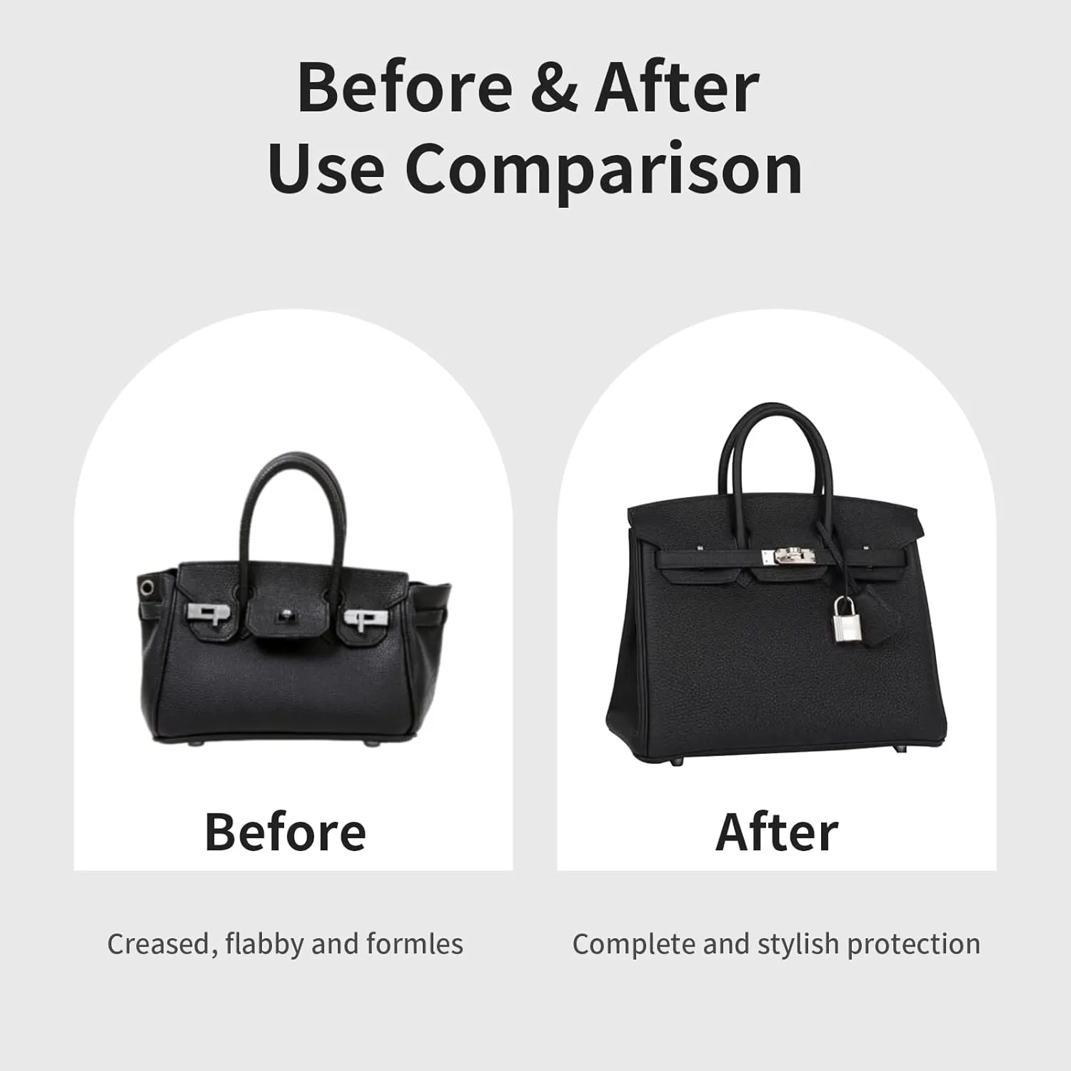 Luxury Silk Purse Organizer for Birkin 25 - Silky Smooth Handbag Insert with Hidden Zipper, Lightweight and Supportive Tote Shaper for Elegant Storage (Craie)