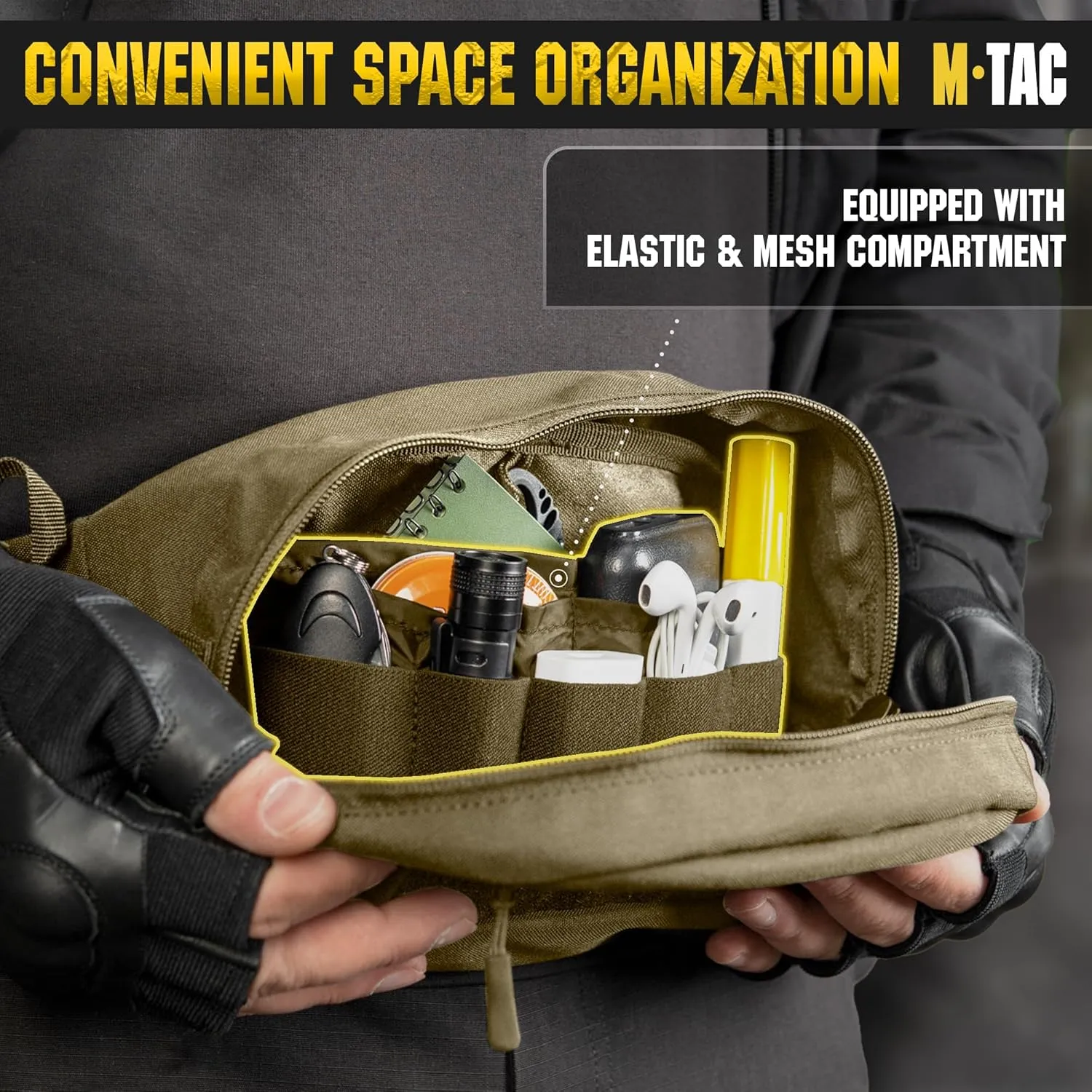 M-Tac Companion Waist Pack - Tactical Belt Bag EDC - Fanny Pack for Men (Ranger Green, Large)
