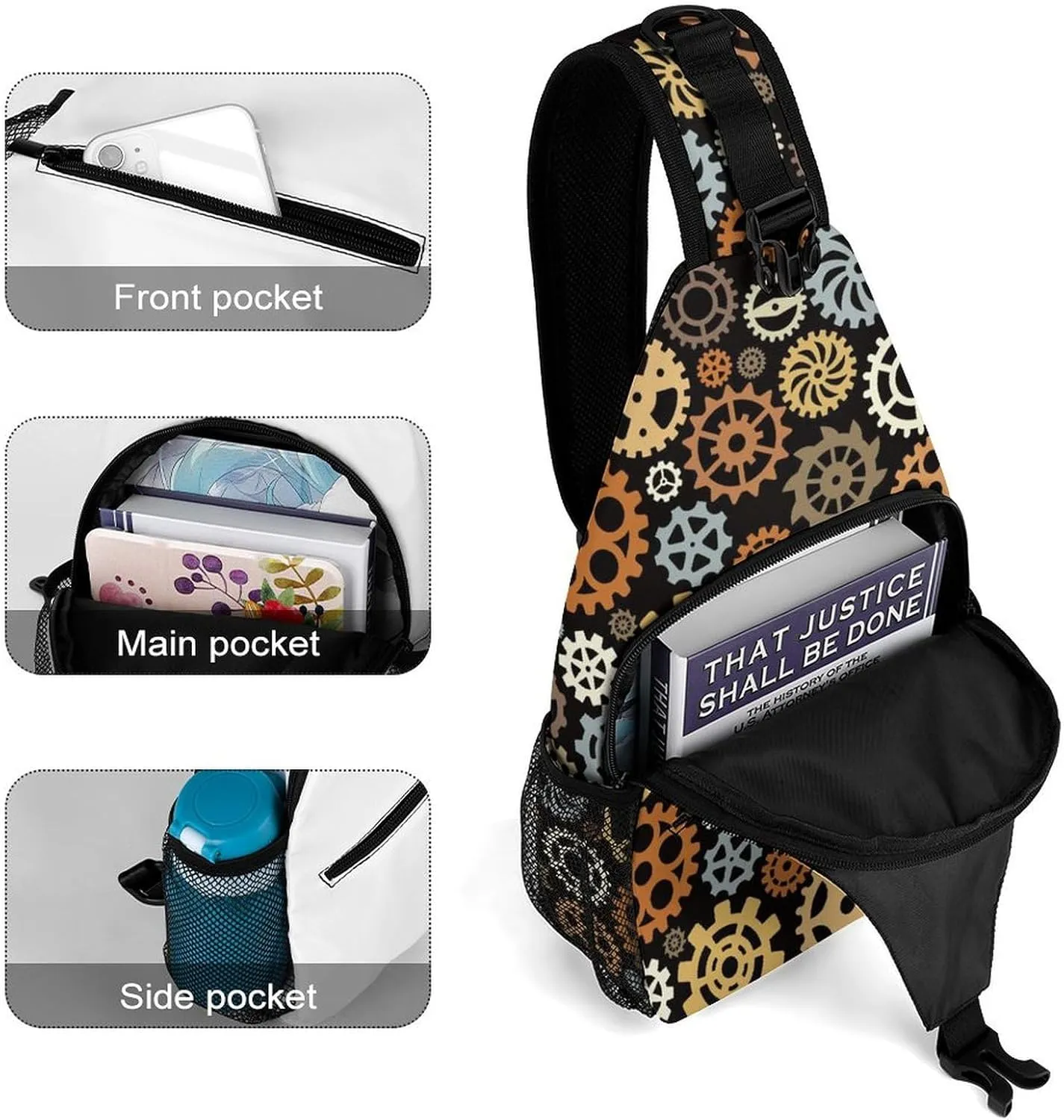 Macaw Pineapple And Flowers Versatile And Convenient Multipurpose Crossbody Bag - Perfect for Travel And Hiking