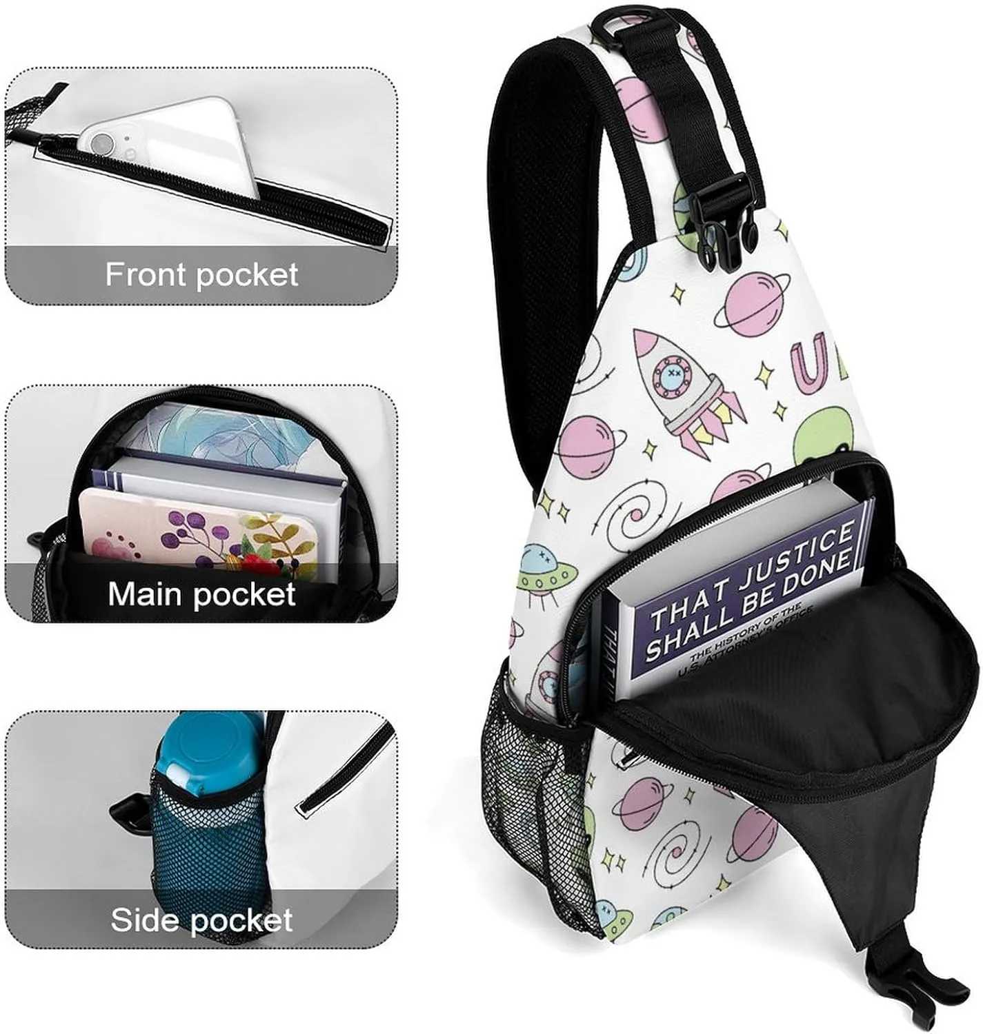 Macaw Pineapple And Flowers Versatile And Convenient Multipurpose Crossbody Bag - Perfect for Travel And Hiking