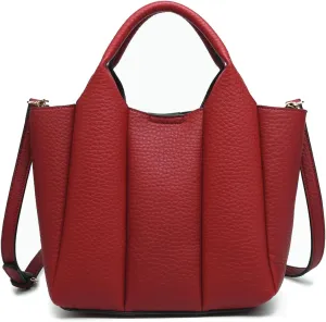 Maddox Pleated Handbags and Purses for Women Ladies Vegan Leather Top Handle Satchel Hobo Crossbody Shoulder Tote Bag