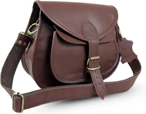 Madosh, Genuine Leather Women's Bag Shoulder Crossbody Handmade Side Sling Trendy Vintage Style Handmade Handbag