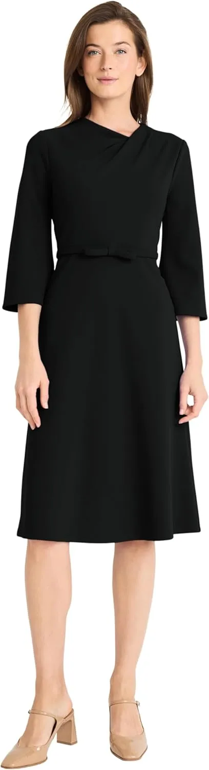 Maggy London Women's Twist Neck Dress with Flared Sleeves