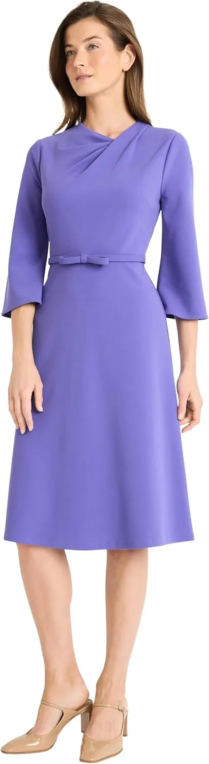 Maggy London Women's Twist Neck Dress with Flared Sleeves