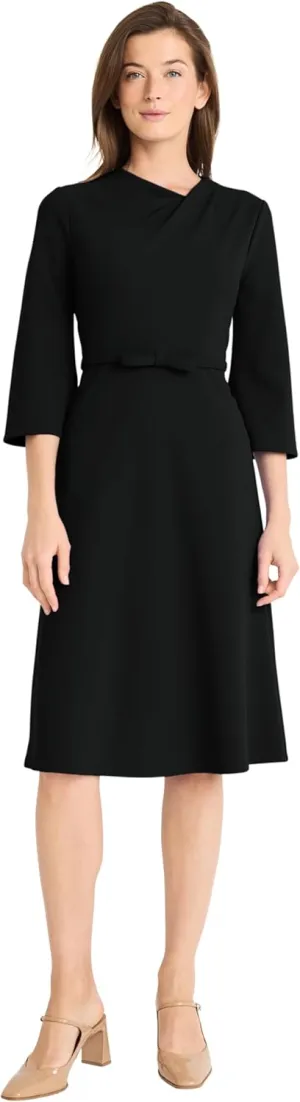 Maggy London Women's Twist Neck Dress with Flared Sleeves