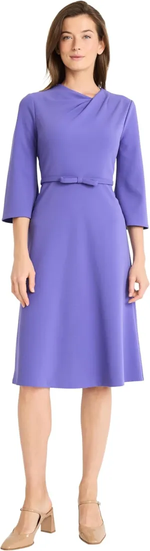 Maggy London Women's Twist Neck Dress with Flared Sleeves