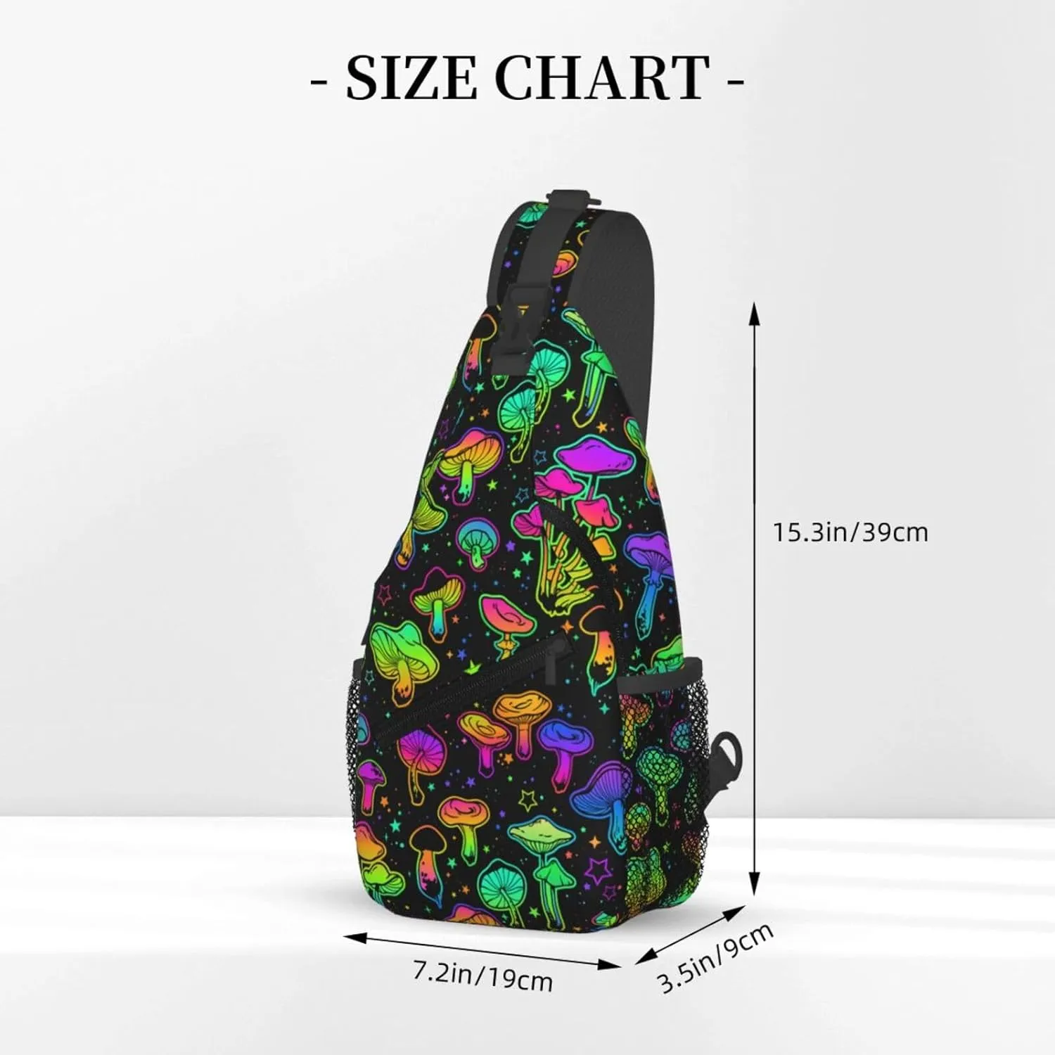 Magic Mushrooms Sling Bag For Women Men Fashion Mushroom Backpack Crossbody Shoulder Bag Sling Backpack Chest Bag Travel Hiking Casual Sport Daypack